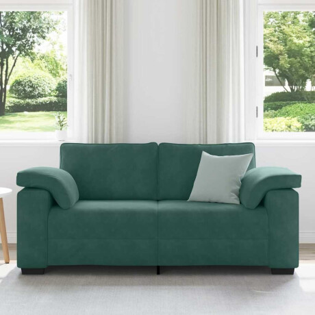 vidaXL Loveseat Sofa Donkergroen 140 cm Fluweel afbeelding3 - 1