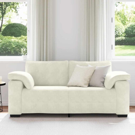 vidaXL Loveseat Sofa Crème 140 cm Fluweel afbeelding3 - 1