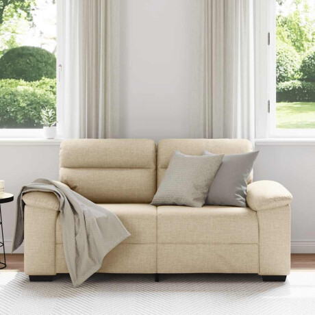 vidaXL 2-zitsbank crème 160x81x84 cm stof afbeelding3 - 1