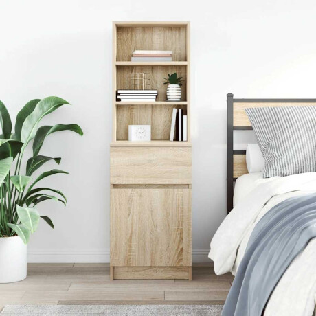 vidaXL Nachtkastje 39x35x125 cm bewerkt hout sonoma eikenkleurig afbeelding3 - 1