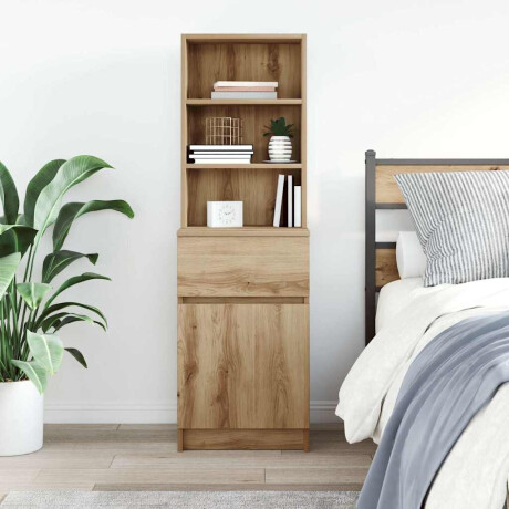 vidaXL Nachtkastje 39x35x125 cm bewerkt hout artisanaal eikenkleur afbeelding3 - 1