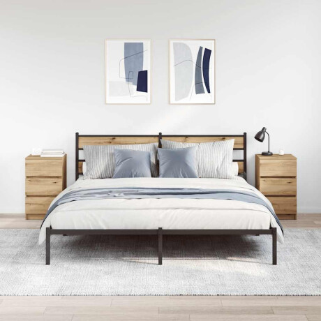 vidaXL Nachtkastjes 3 lades 2 st 39x35x65 cm ambachtelijk eikenkleurig afbeelding3 - 1