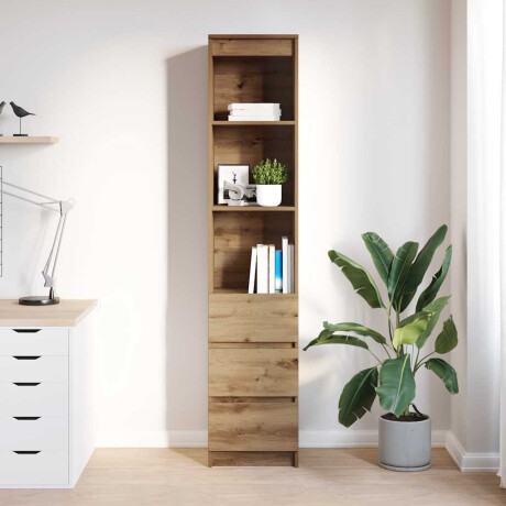 vidaXL Hoge kast 37,5x35x180 cm bewerkt hout artisanaal eikenkleur afbeelding3 - 1