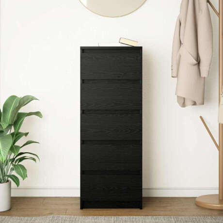 vidaXL Dressoir met lades 37,5x35x99 cm spaanplaat zwart eikenkleurig afbeelding3 - 1