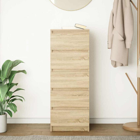 vidaXL Dressoir met lades 37,5x35x99 cm spaanplaat sonoma eikenkleurig afbeelding3 - 1