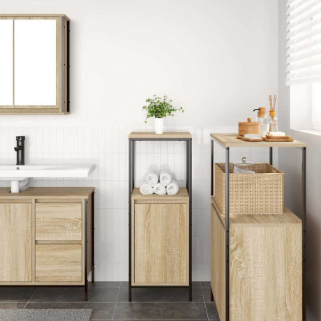 vidaXL Badkamermeubel met planken 36x35x95 cm Sonoma eikenkleurig afbeelding3 - 1
