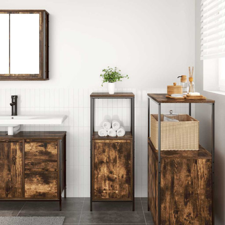 vidaXL Badkamerkast met planken 36x35x95 cm gerookt eiken afbeelding3 - 1
