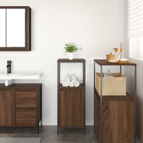 vidaXL Badkamermeubel met planken 36x35x95 cm bruin eiken afbeelding3 - 1