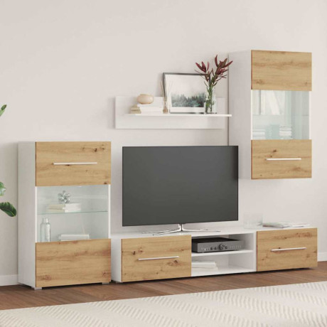 vidaXL 5-delige Tv-meubels met LED bewerkt hout artisanaal eikenkleur afbeelding3 - 1