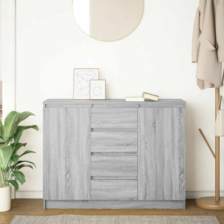 vidaXL Dressoir met lades 100,5x35x76 cm spaanplaat grijs Sonoma afbeelding3 - 1