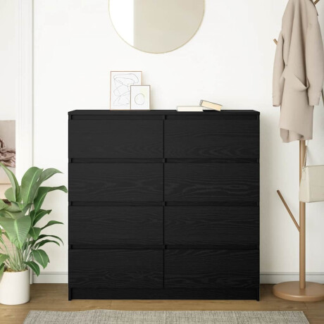 vidaXL Dressoir 100x35x99 cm spaanplaat zwart eikenkleurig afbeelding3 - 1
