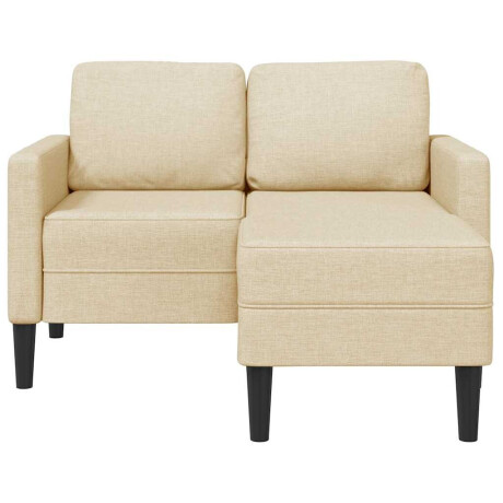 vidaXL 2-zitsbank met ligstoel L-vormig crèmekleurig stof 125 cm afbeelding3 - 1