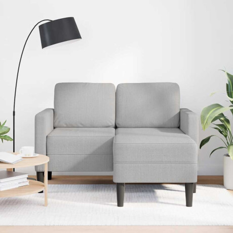 vidaXL 2-zitsbank met chaise L-vormige wolk 125 cm stof grijs afbeelding3 - 1