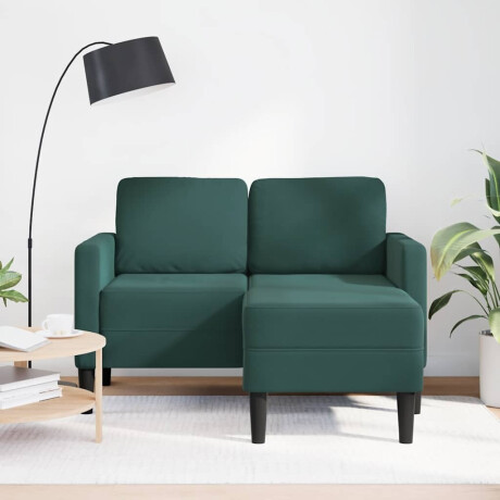 vidaXL 2-zitsbank met chaise L-vorm donkergroen 125 cm fluweel afbeelding3 - 1