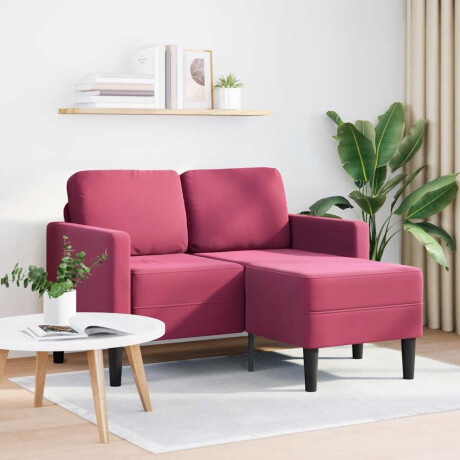 vidaXL 2-zitsbank met chaise L-vorm wijnrood 125 cm fluweel afbeelding3 - 1