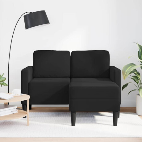 vidaXL 2-zitsbank met ligstoel L-vormig 125 cm fluweel zwart afbeelding3 - 1