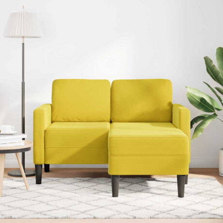 vidaXL 2-zitsbank met ligstoel L-vormig 125 cm fluweel geel afbeelding3 - 1