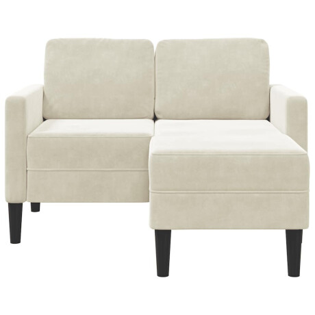 vidaXL 2-zitsbank met chaise L-vorm crèmekleurig 125 cm fluweel afbeelding3 - 1
