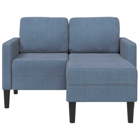 vidaXL 2-zitsbank met ligstoel L-vormig 125 cm linnen blauw afbeelding3 - 1