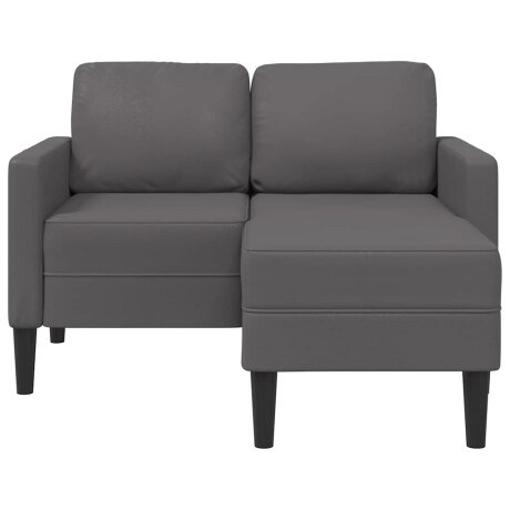vidaXL 2-zitsbank met chaise longue, L-vormig, grijs, 125 cm, kunstleer afbeelding3 - 1
