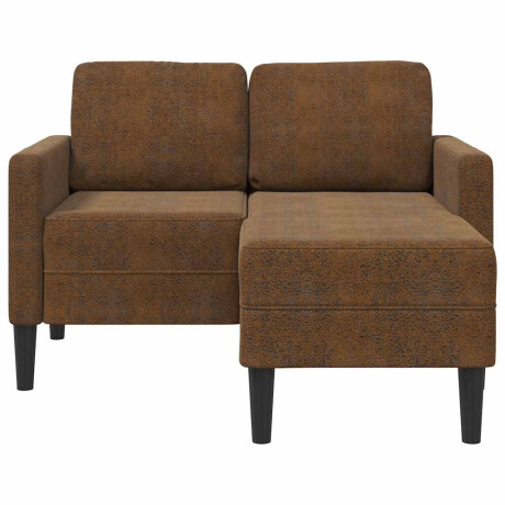 vidaXL 2-zitsbank met chaise longue L-vormig bruin 125 cm kunstleer afbeelding3 - 1