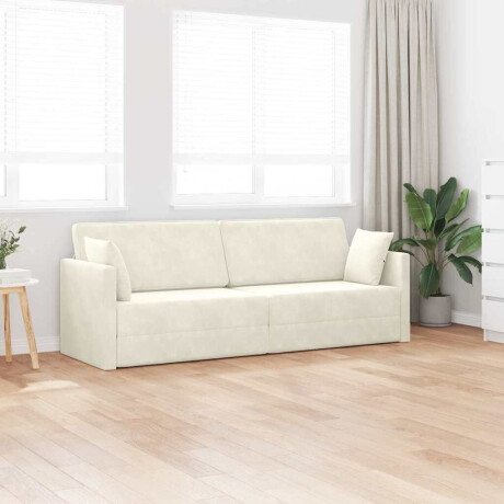vidaXL Vloerslaapbank Crème 213 x 76 x 77 cm Fluweel afbeelding3 - 1