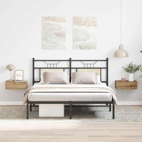 vidaXL Nachtkastjes 2 st zwevend 40x32x15 cm hout artisanaal eiken afbeelding3 - 1