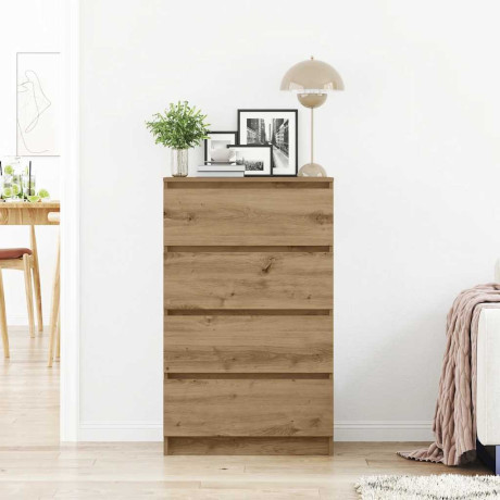 vidaXL Dressoir 60x35x98,5 cm bewerkt hout artisanaal eikenkleur afbeelding3 - 1