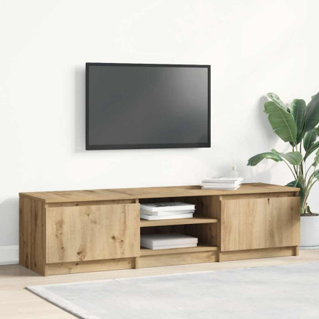 vidaXL Tv-meubel 140x40x36 cm bewerkt hout artisanaal eikenkleurig afbeelding3 - 1