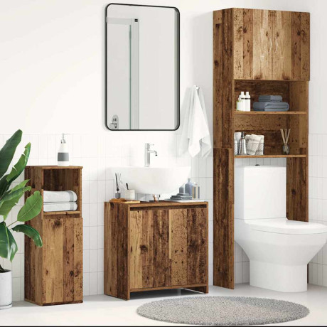 vidaXL Wastafelkast 60x33x60 cm bewerkt hout oud houtkleurig afbeelding3 - 1