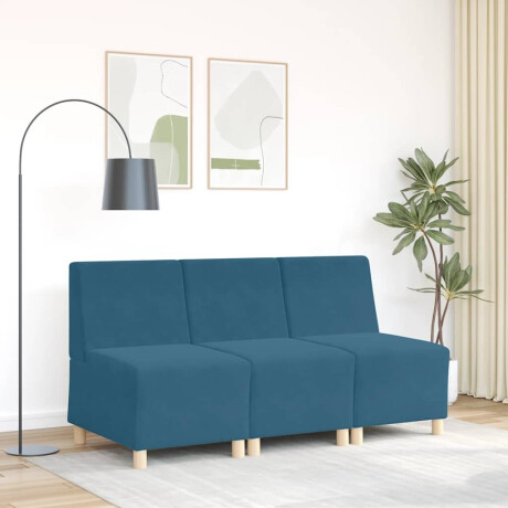 vidaXL Modulaire bank zonder armleuningen, blauw, 55 cm, fluweel afbeelding3 - 1