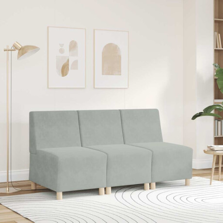 vidaXL Modulaire bank zonder armleuningen, lichtgrijs, 55 cm, fluweel afbeelding3 - 1