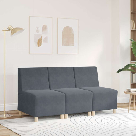 vidaXL Modulaire bank zonder armleuningen, donkergrijs, 55 cm, fluweel afbeelding3 - 1