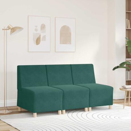 vidaXL Modulaire bankeenheid zonder armleuningen donkergroen 55 cm fluweel afbeelding3 - 1