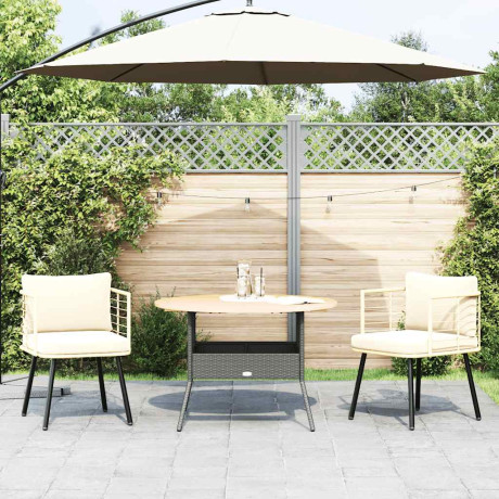 vidaXL Tuinstoelen 2 st met kussens poly rattan naturel afbeelding3 - 1