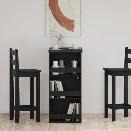vidaXL Bartafel met opbergrek 102x50x103,5 cm zwart eikenkleurig afbeelding3 - 1