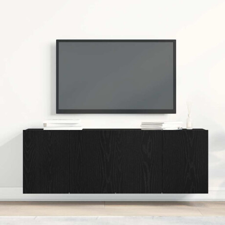 vidaXL Tv-meubels 2 st 120x30x41 cm bewerkt hout zwart eikenkleurig afbeelding3 - 1