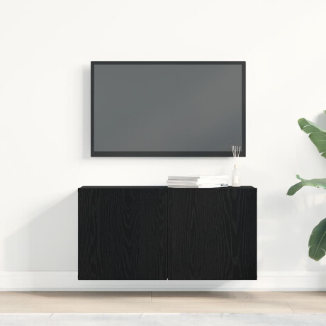 vidaXL Tv-meubel 80x30x41 cm bewerkt hout zwart eikenkleurig afbeelding3 - 1