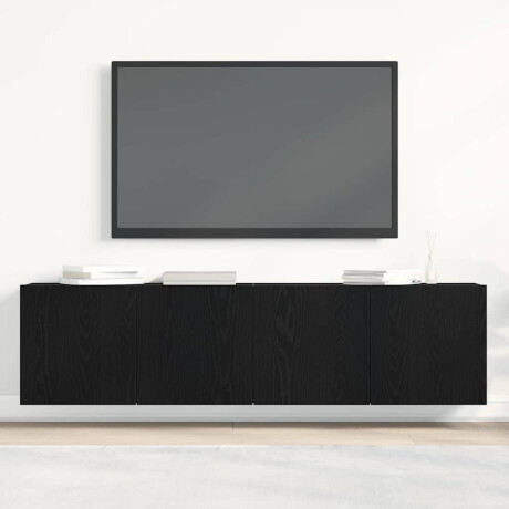 vidaXL Tv-meubels 2 st 160x30x41 cm bewerkt hout zwart eikenkleurig afbeelding3 - 1