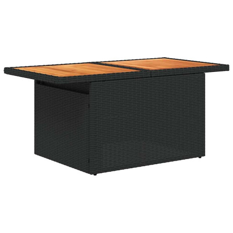 vidaXL 5-delige Loungeset met kussens poly rattan acacia zwart afbeelding3 - 1