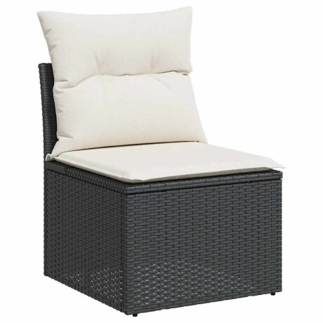 vidaXL 9-delige Loungeset met kussens poly rattan acacia zwart afbeelding3 - 1