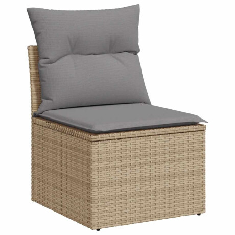 vidaXL 8-delige Loungeset met kussens poly rattan beige afbeelding3 - 1