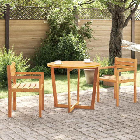 vidaXL Tuintafel rond Ø90x75 cm massief acaciahout afbeelding3 - 1