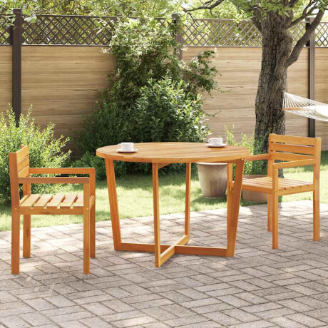 vidaXL Tuintafel rond Ø110x75 cm massief acaciahout afbeelding3 - 1