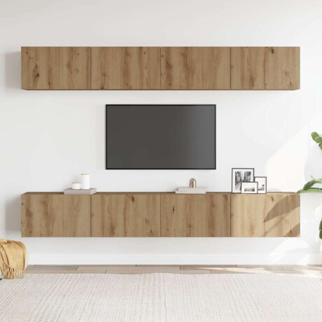 vidaXL 4-delige wand-tv-meubelset Artisan Oak 100x30x30 cm afbeelding3 - 1