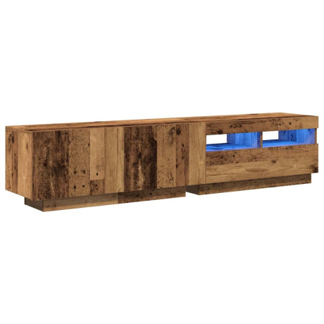vidaXL Tv-meubel met LED 180x35x40 cm bewerkt hout oud hout afbeelding3 - 1