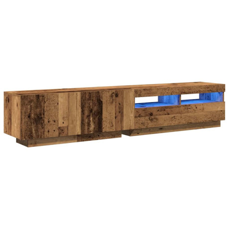 vidaXL Tv-meubel met LED 200x35x40 cm bewerkt hout oud hout afbeelding3 - 1