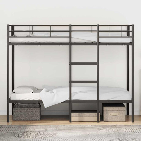 vidaXL Stapelbed zonder matras 75x190 cm staal zwart afbeelding3 - 1