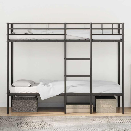 vidaXL Stapelbed zonder matras 90x200 cm staal zwart afbeelding3 - 1