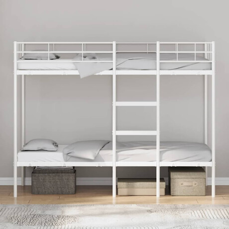 vidaXL Stapelbed zonder matras 75x190 cm staal wit afbeelding3 - 1